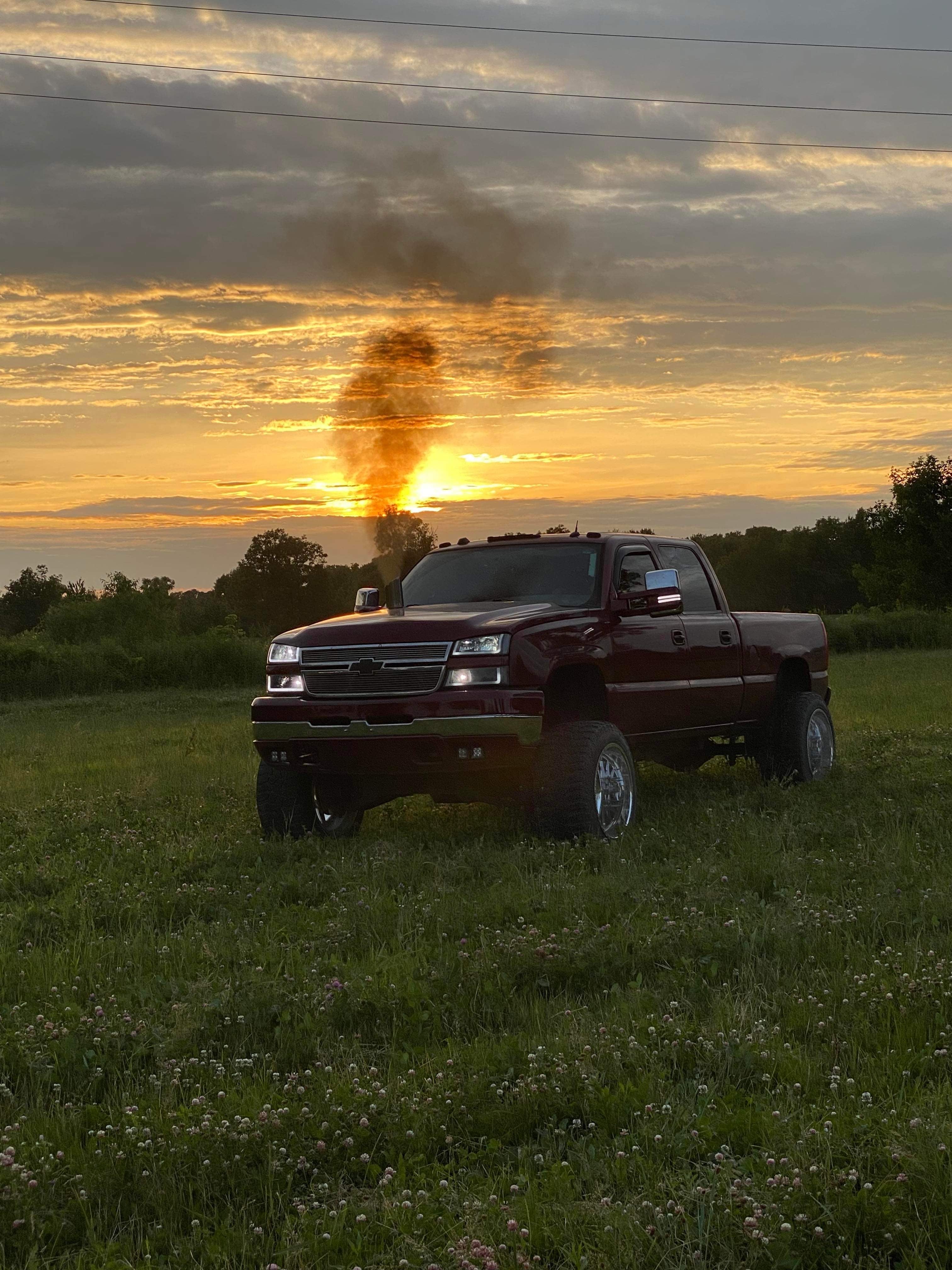 lifted trucks with stacks wallpaper