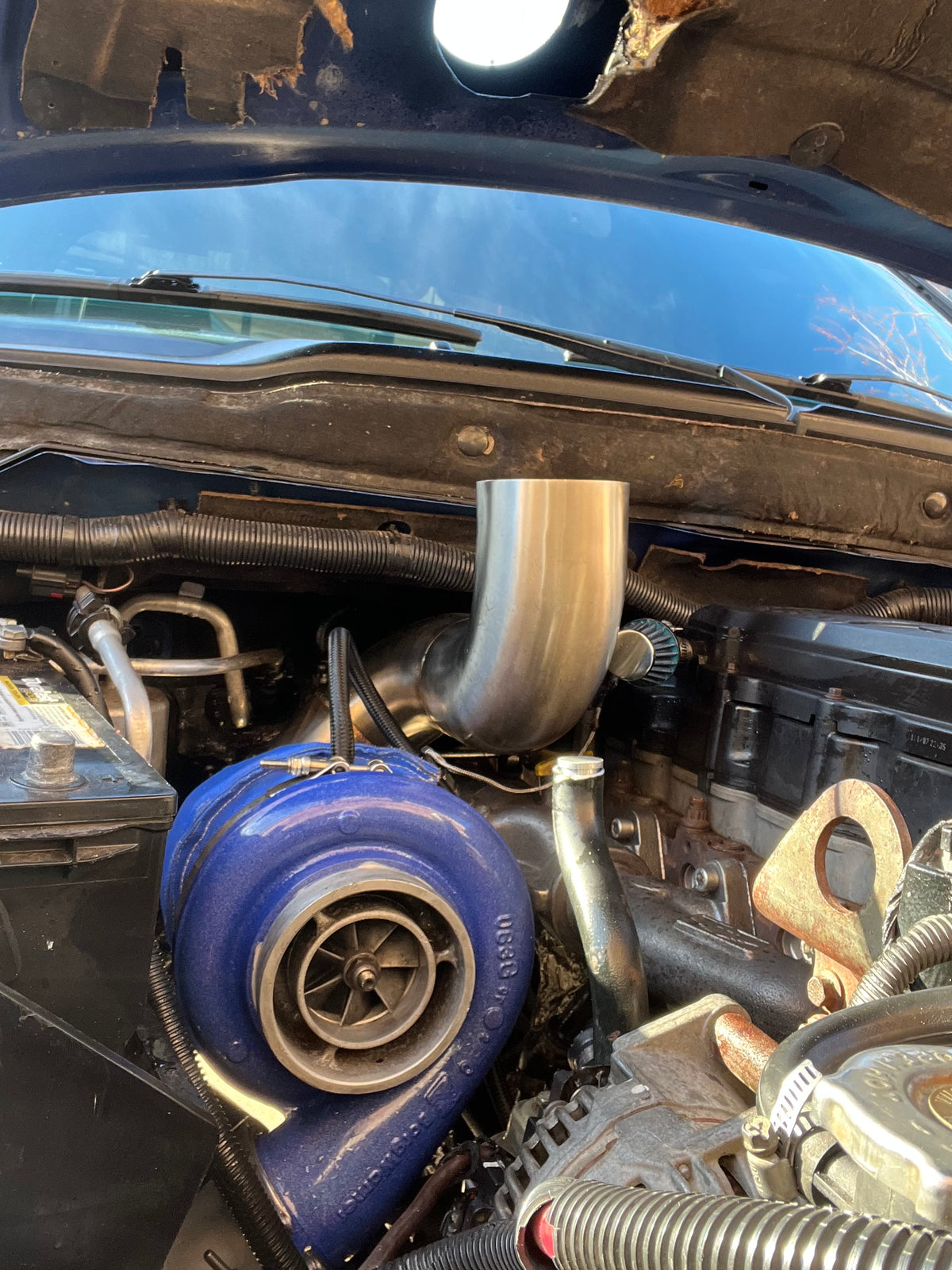 Cummins 3rd gen - 4th gen s400 t4 hoodstack – h.t-diesel-performance-&-fab